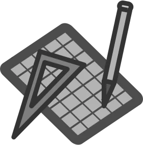 Mathematical Graph Paper with Triangle Ruler and Pencil Geometry Clipart