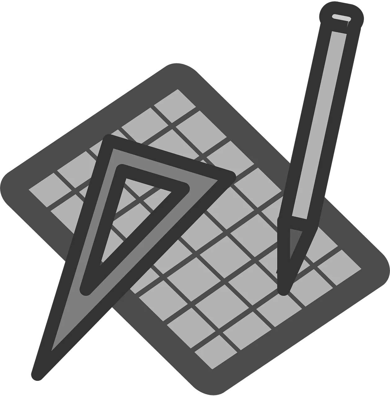 Mathematical Graph Paper with Triangle Ruler and Pencil Geometry Clipart