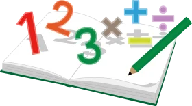 Mathematical Learning Journey: Colorful Numbers and Symbols Clipart Illustration