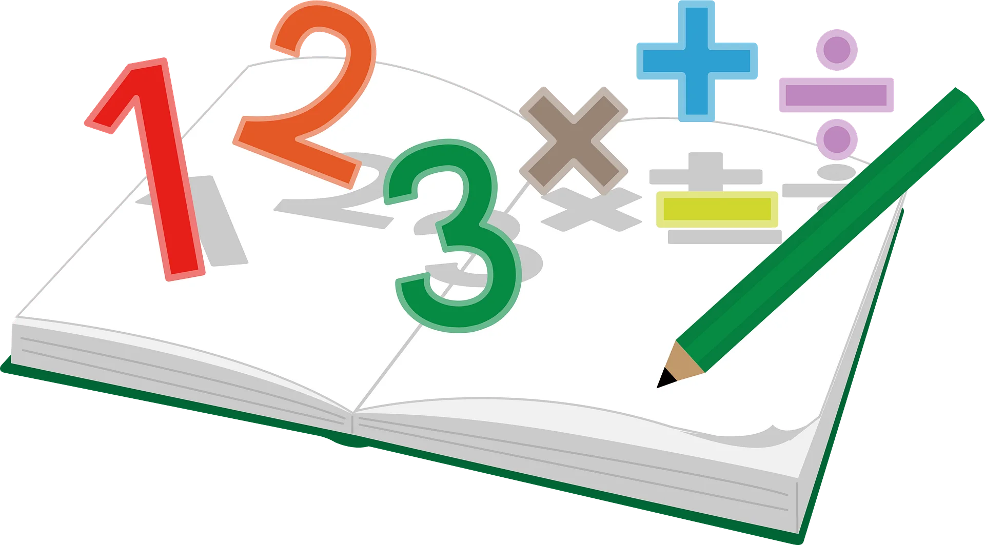 Mathematical Learning Journey: Colorful Numbers and Symbols Clipart Illustration