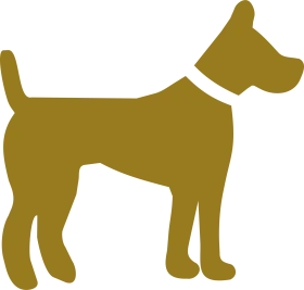 Minimalist Golden Dog Silhouette Clipart - Simple Canine Graphic Design