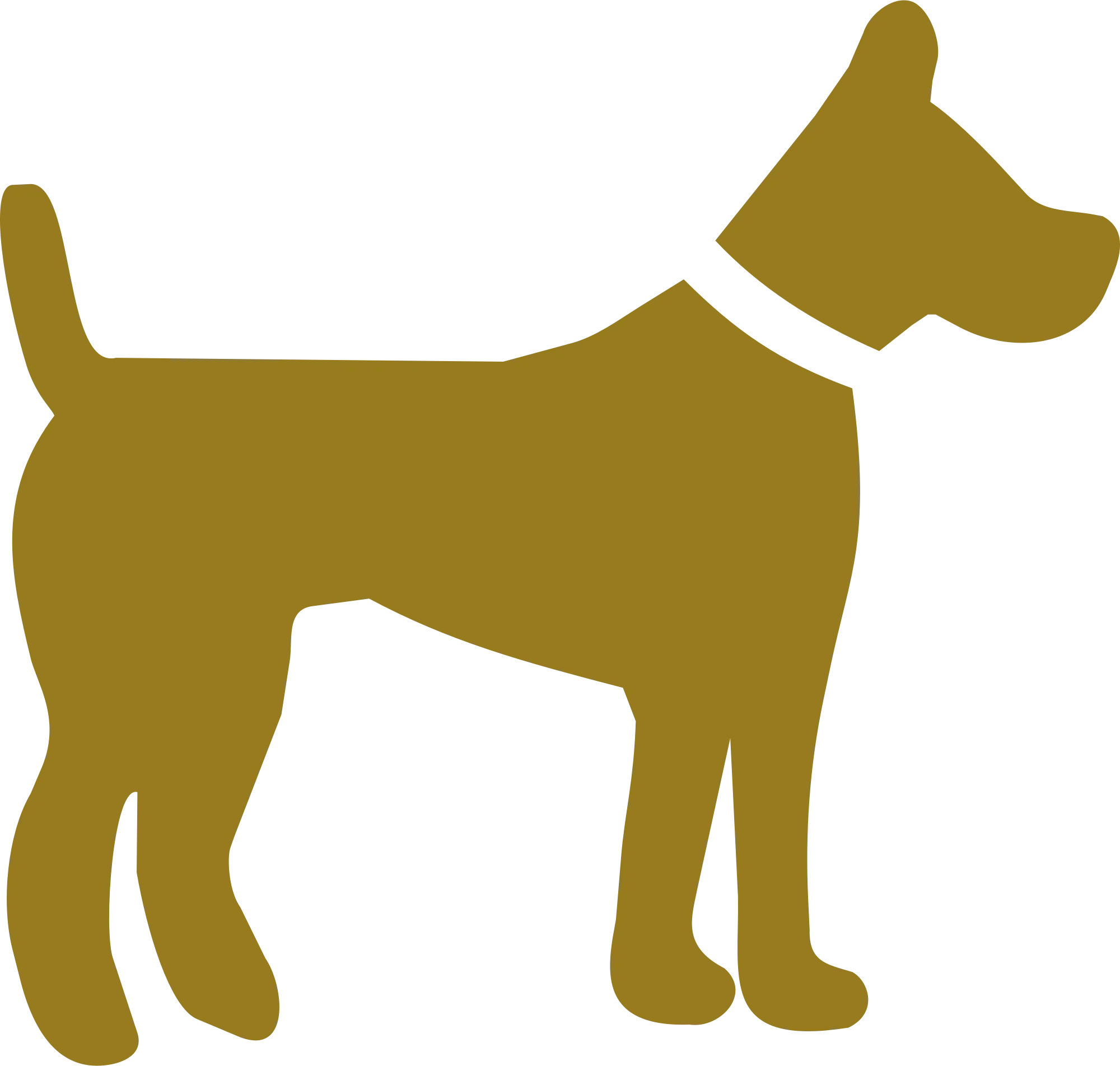 Minimalist Golden Dog Silhouette Clipart - Simple Canine Graphic Design