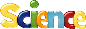 Science Education Clipart Logo with Colorful 3D Stylized Letters