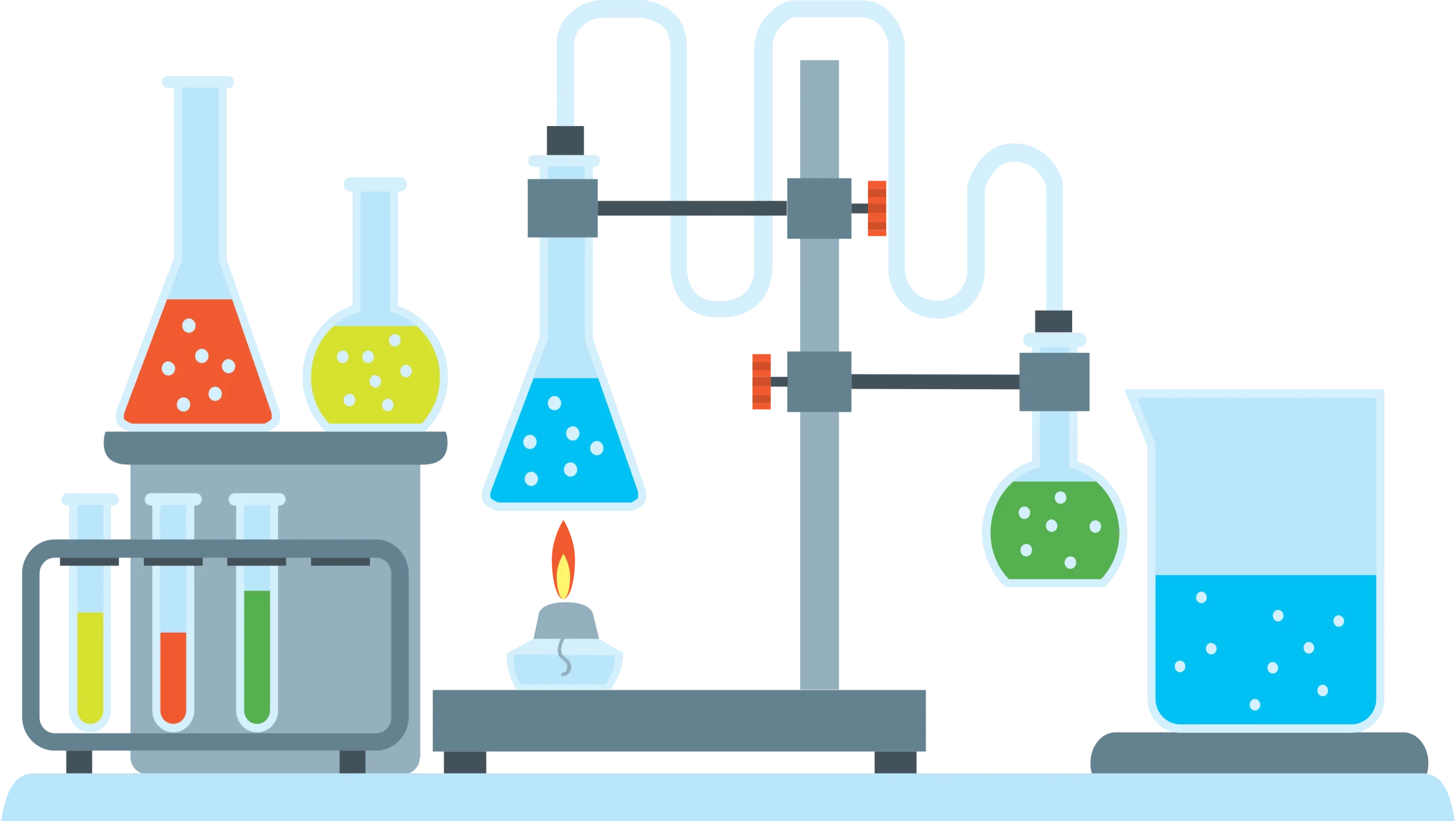 Scientific Laboratory Experiment Clipart - Chemical Research Illustration