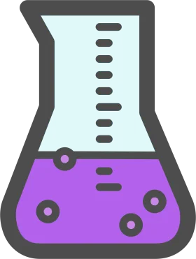 Scientific Laboratory Glassware Clipart - Erlenmeyer Flask with Purple Solution