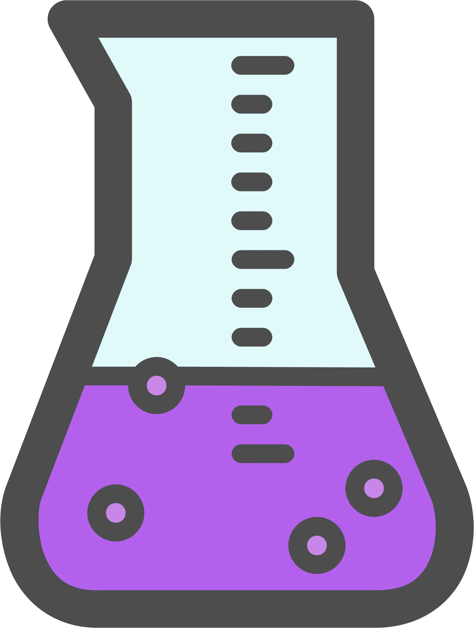 Scientific Laboratory Glassware Clipart - Erlenmeyer Flask with Purple Solution