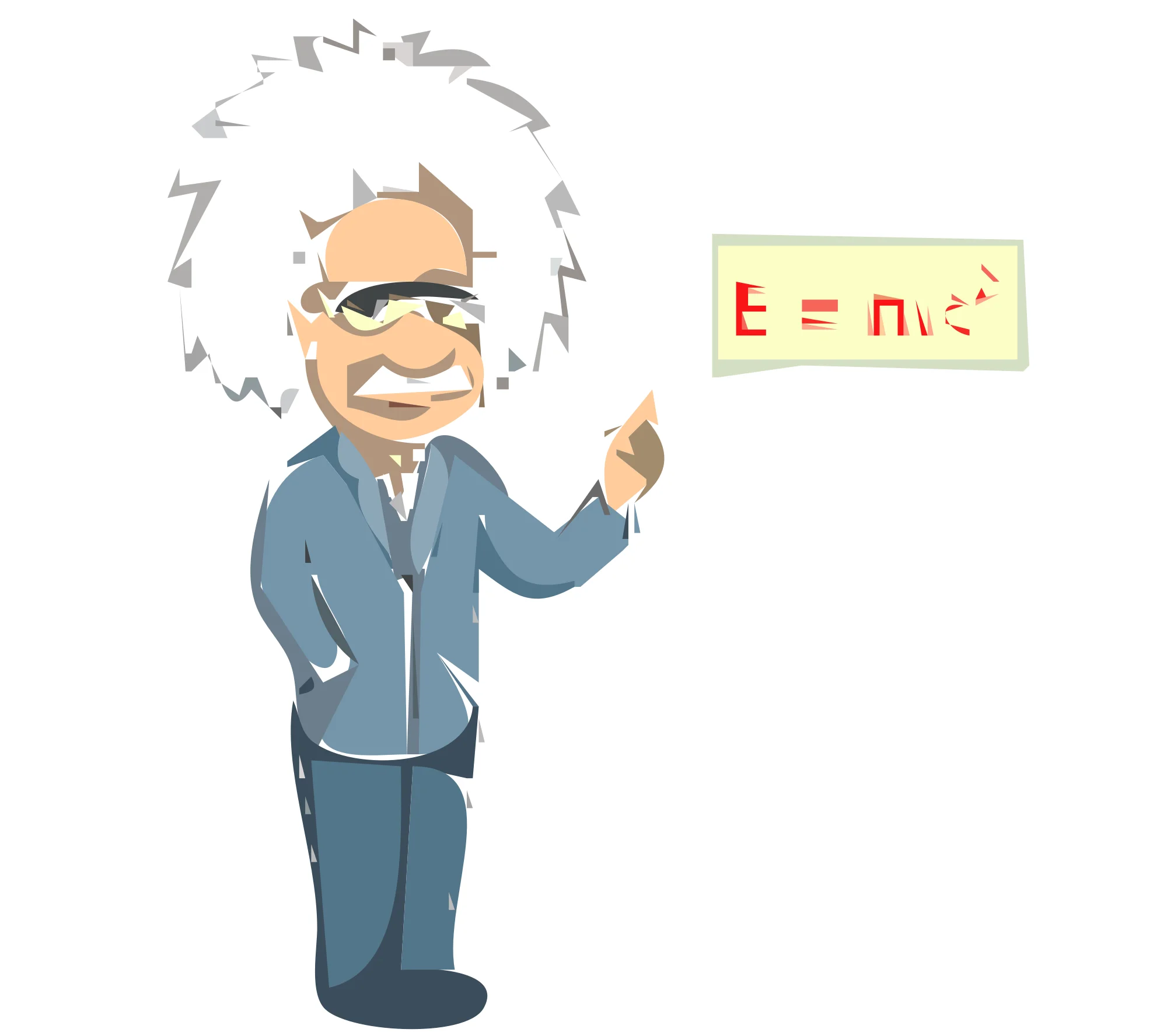Whimsical Scientific Genius Clipart Illustration with Famous Energy Equation