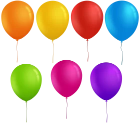 Cheerful Balloon Collection Clipart: A Spectrum of Festive Floating Colors