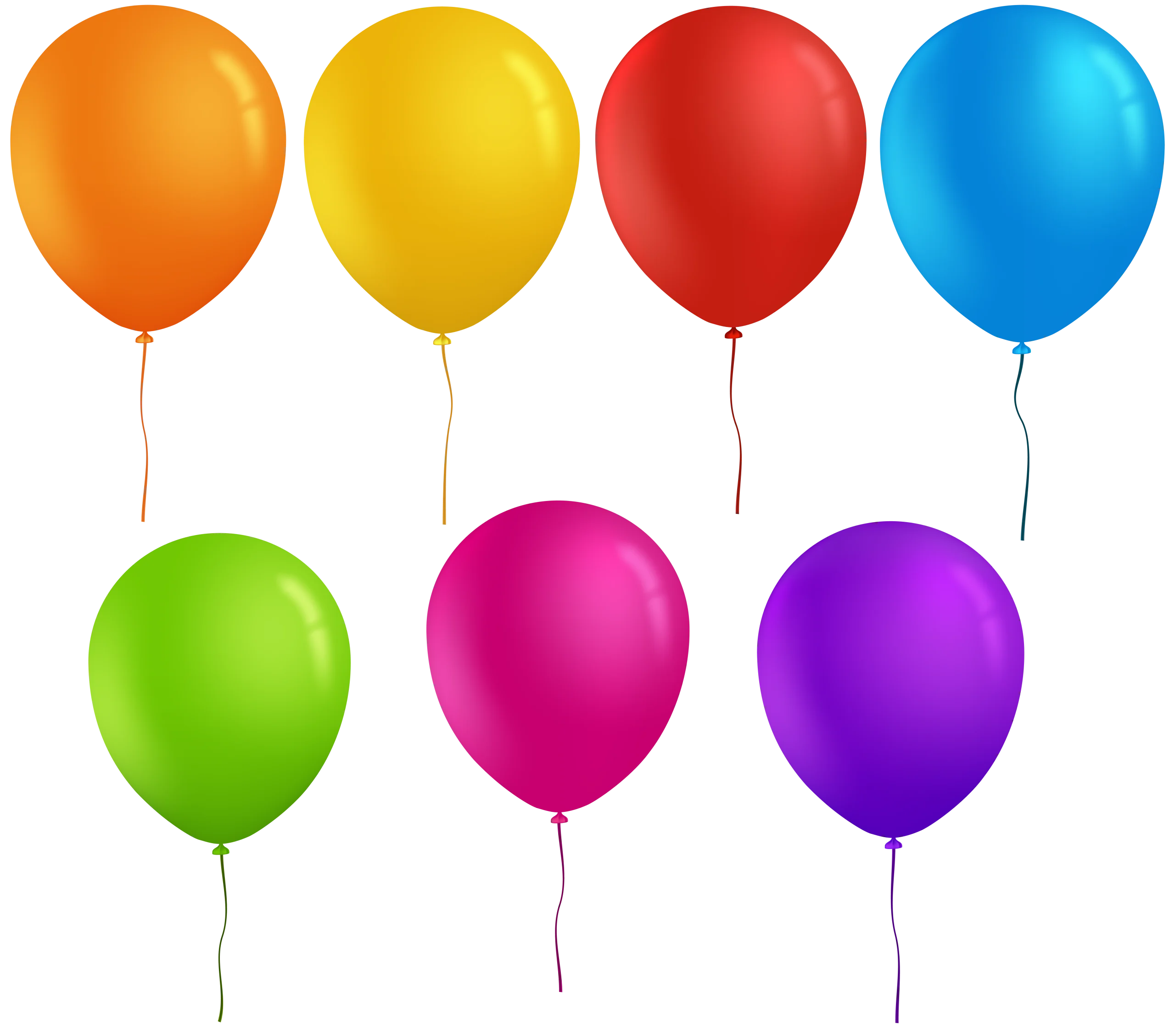 Cheerful Balloon Collection Clipart: A Spectrum of Festive Floating Colors