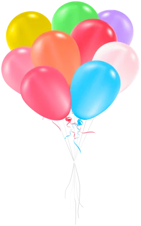 Cheerful Pastel and Bold Colored Party Balloons Festive Clipart Design