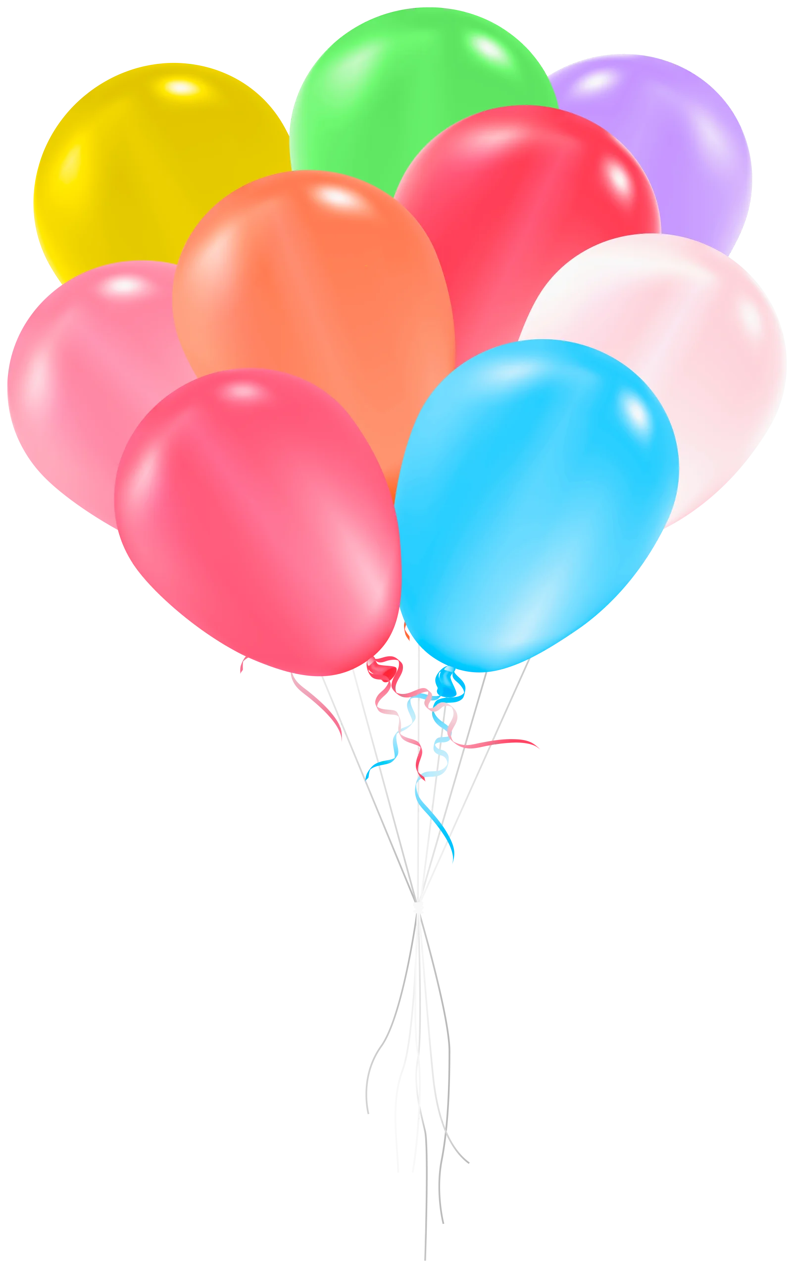 Cheerful Pastel and Bold Colored Party Balloons Festive Clipart Design