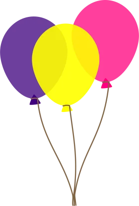 Cheerful Trio of Playful Party Balloons Clipart Design for Festive Celebrations