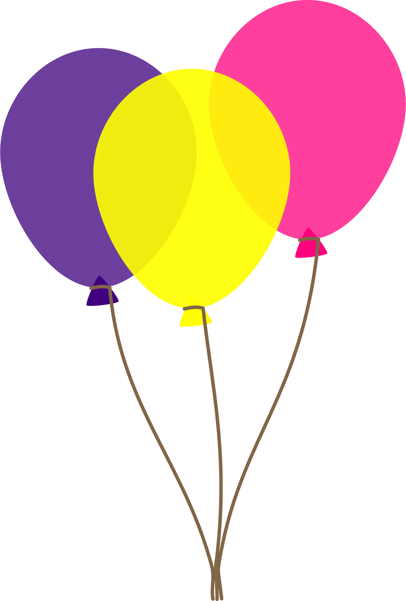 Cheerful Trio of Playful Party Balloons Clipart Design for Festive Celebrations