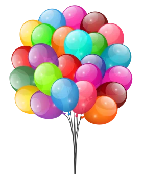 Festive Celebration Multicolored Balloon Bunch Clipart - Joyful Party Decoration