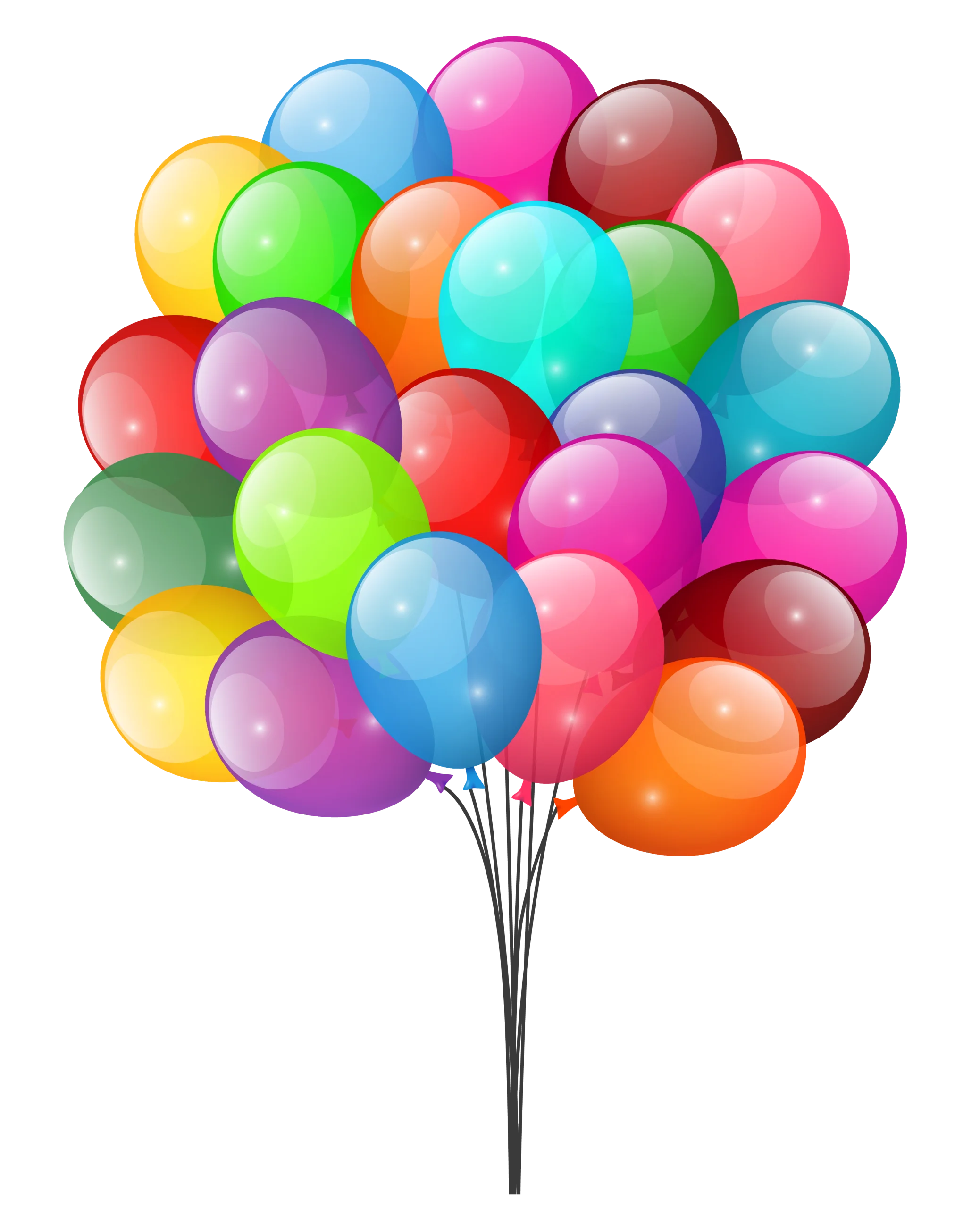 Festive Celebration Multicolored Balloon Bunch Clipart - Joyful Party Decoration