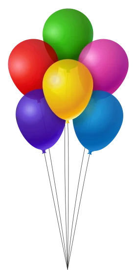 Festive Celebration Rainbow Balloons Clipart - Colorful Party Decorations
