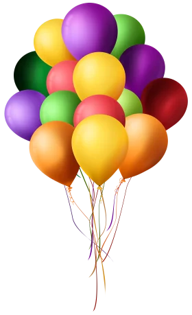 Festive Collection of Colorful Helium Balloons Celebration Clipart Design