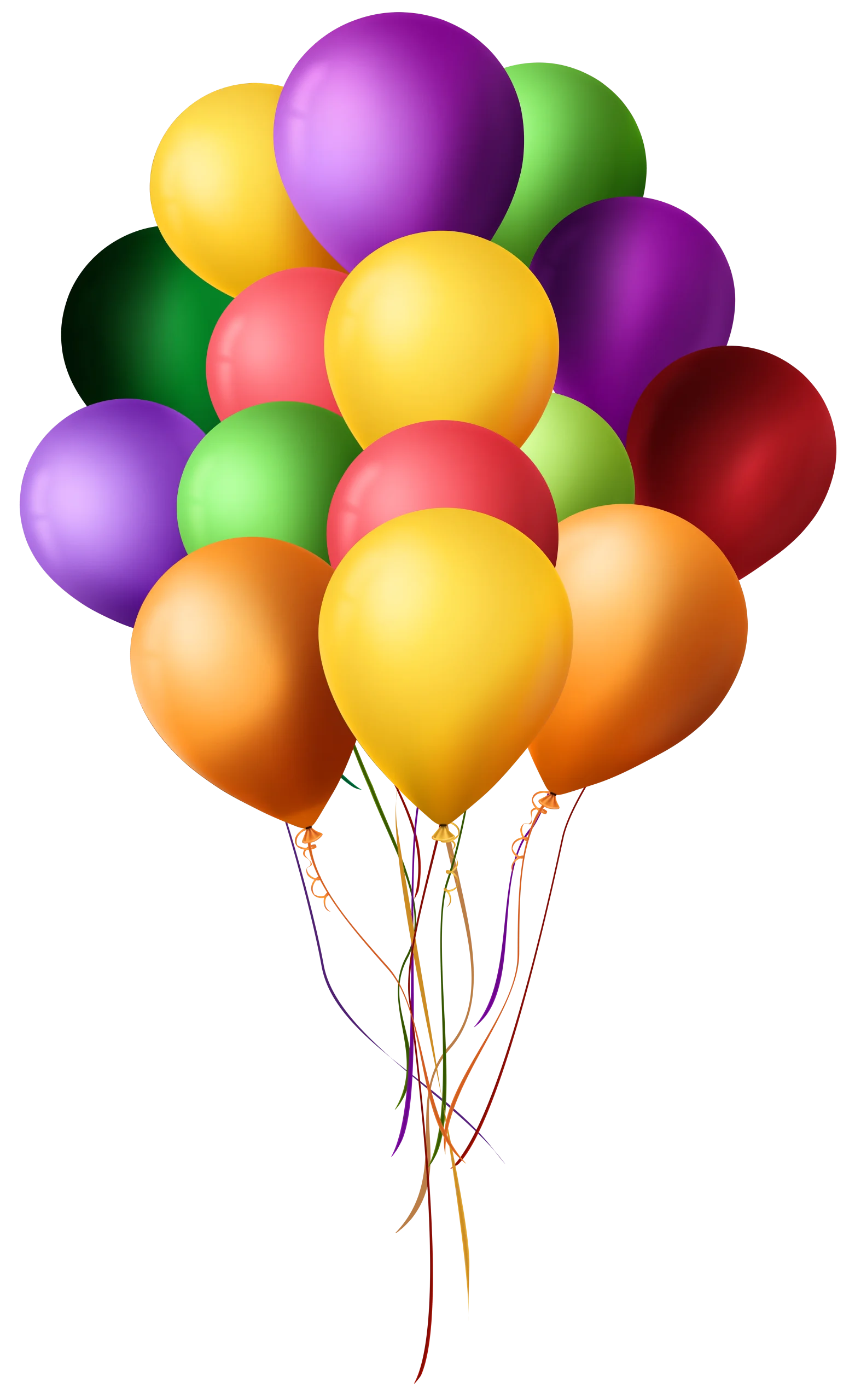 Festive Collection of Colorful Helium Balloons Celebration Clipart Design