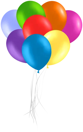 Festive Collection of Colorful Party Balloons Clipart - Celebration Joy Graphic