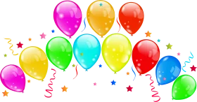 Festive Party Celebration Colorful Balloon Clipart Explosion of Joy