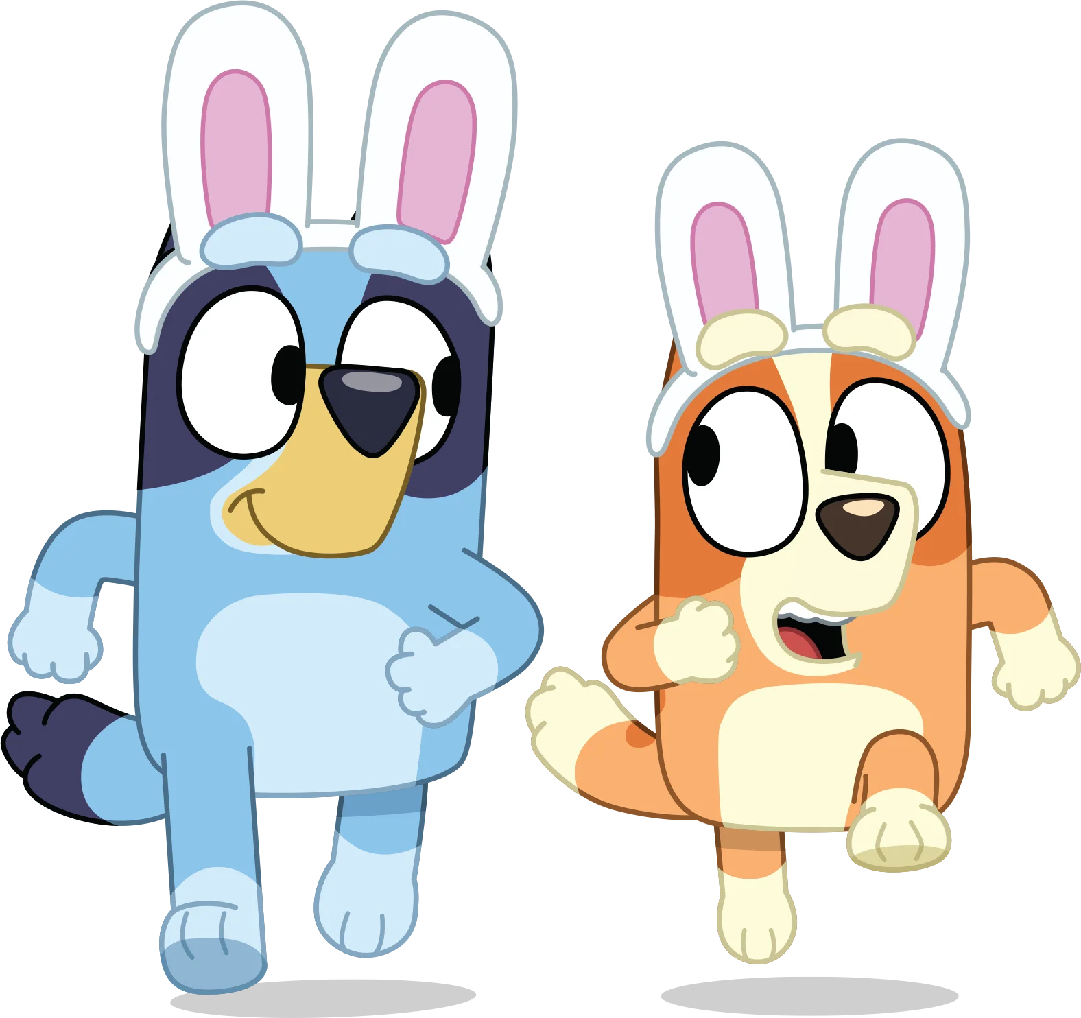Adorable Bluey and Bingo Easter Bunny Clipart - Cartoon Character Celebration