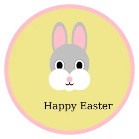 Adorable Gray Bunny Easter Celebration Clipart Design with Soft Pastel Colors