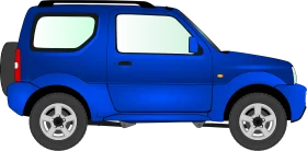 Blue Compact SUV Clipart Illustration with Sleek Urban Design Perspective
