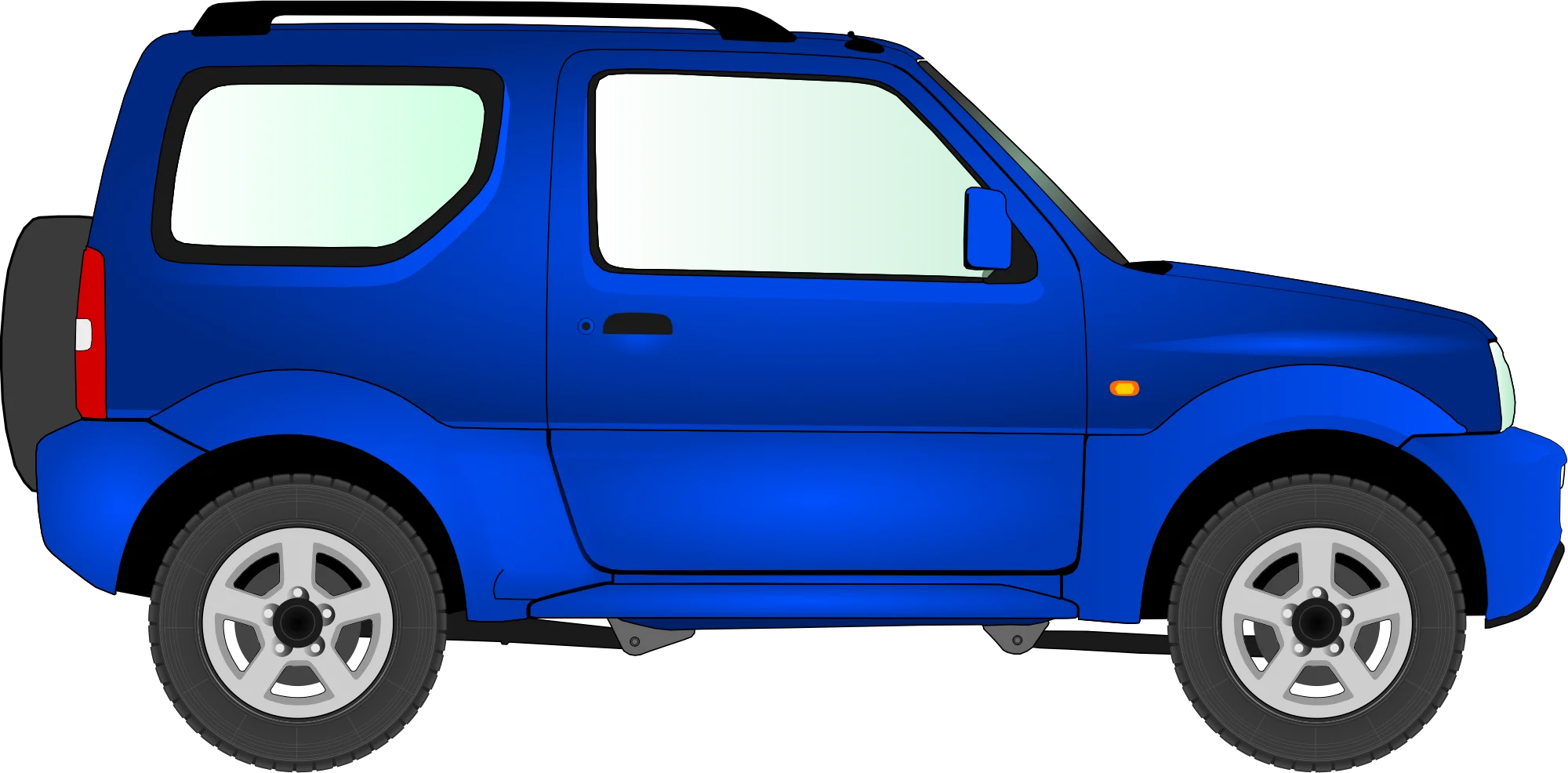 Blue Compact SUV Clipart Illustration with Sleek Urban Design Perspective