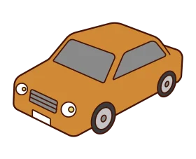 Charming Cartoon-Style Orange Sedan Clipart Illustration for Design Projects