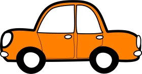 Charming Orange Compact Car Clipart Design for Digital Projects and Illustrations