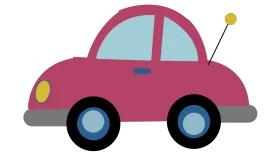 Charming Pink Cartoon Car Clipart: A Playful Design for Kids and Design Projects