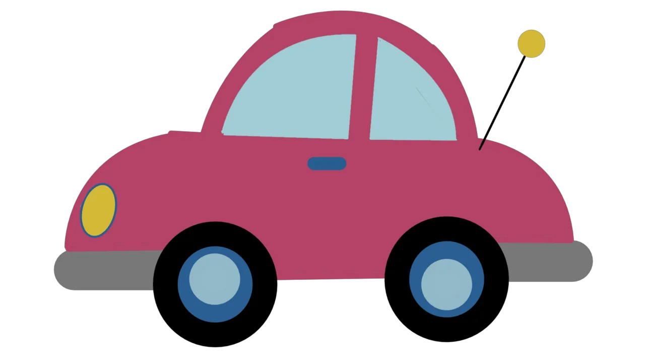 Charming Pink Cartoon Car Clipart: A Playful Design for Kids and Design Projects