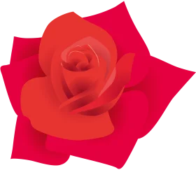 Elegant Red Rose Clipart Design with Smooth Layered Petals and Crimson Gradient