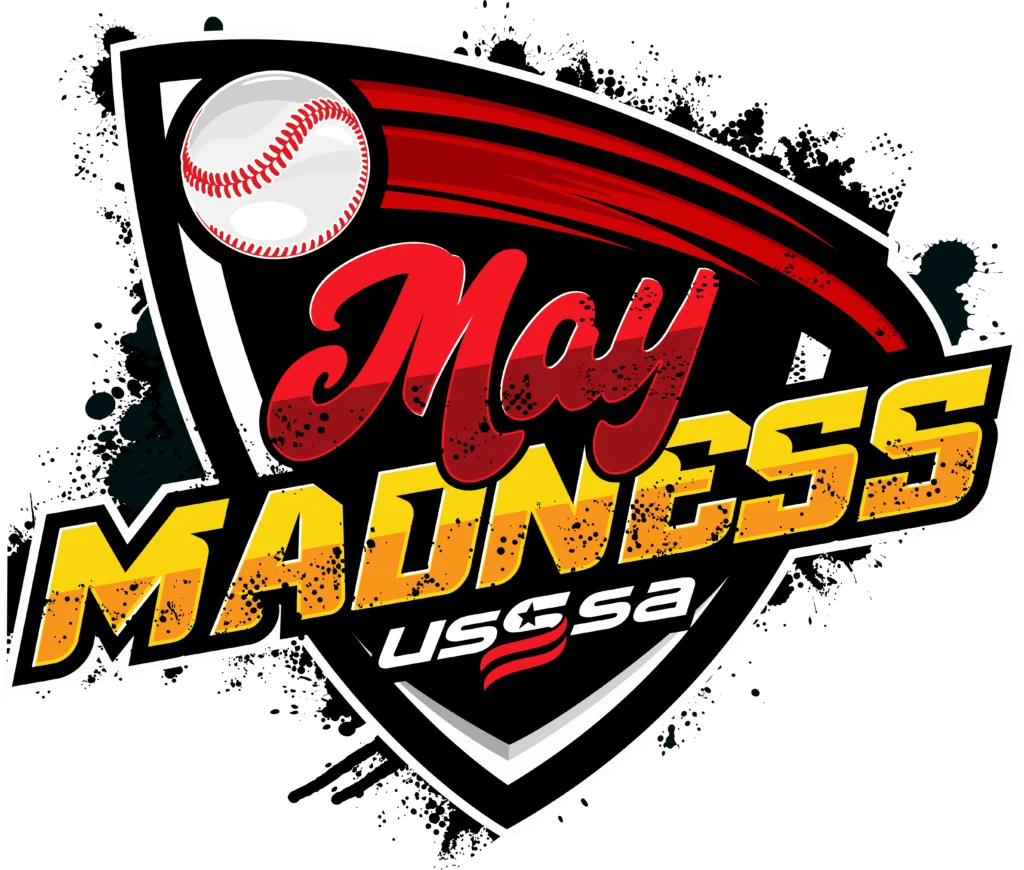 Exciting May Madness USSSA Baseball Tournament Clipart Design with Dynamic Shield