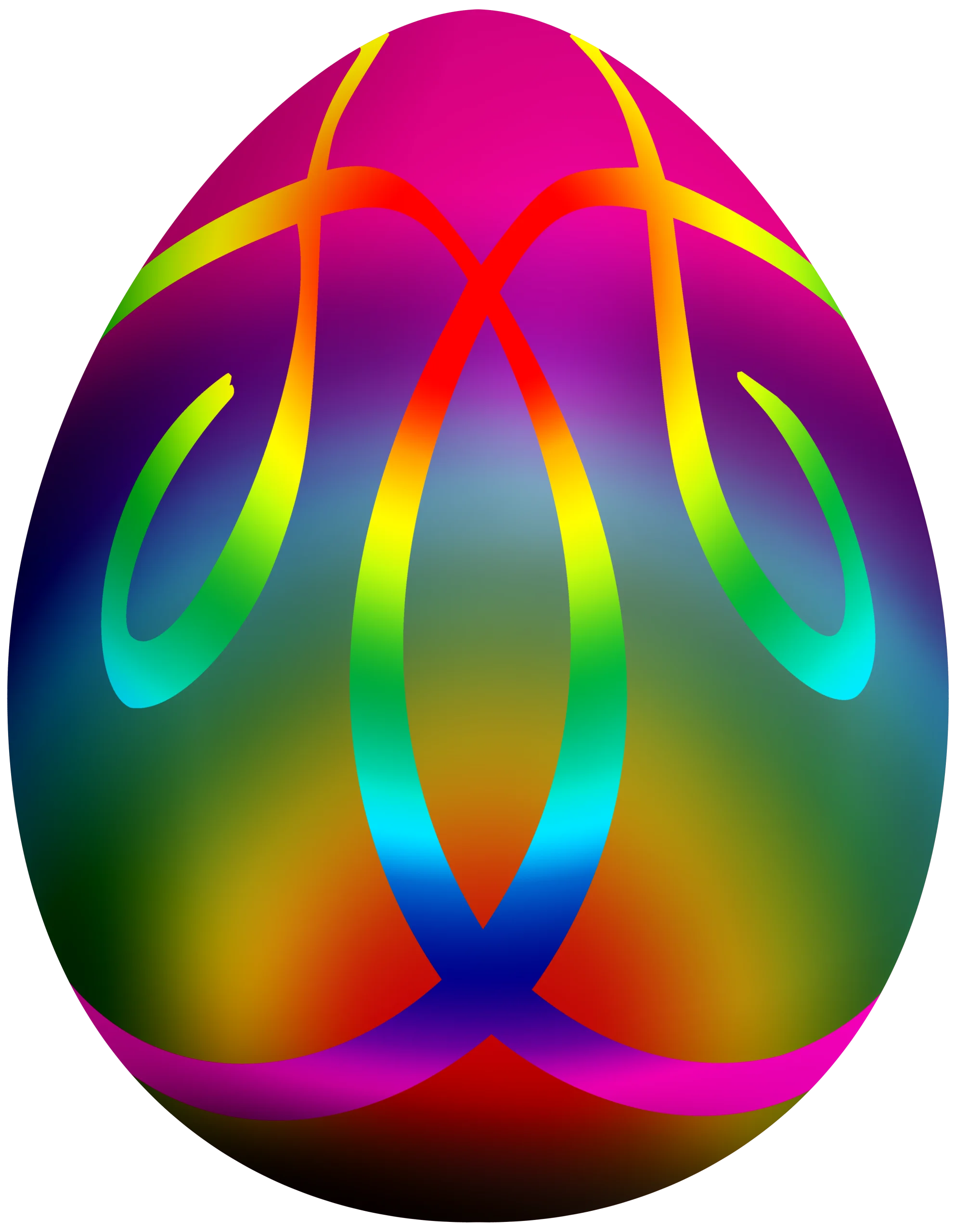 Luminous Rainbow Easter Egg Clipart with Radiant Symmetrical Design