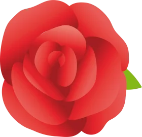 Lush Crimson Rose Clipart: Elegant Floral Design with Soft Layered Petals