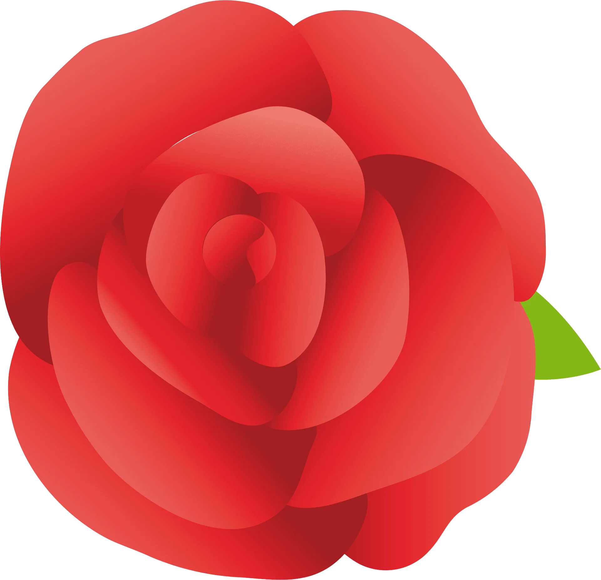Lush Crimson Rose Clipart: Elegant Floral Design with Soft Layered Petals