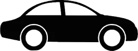 Minimalist Black Silhouette Car Clipart - Simple Automotive Design Icon