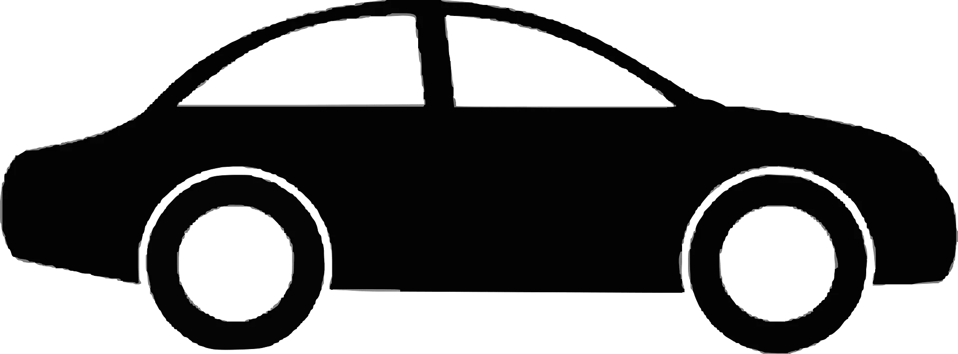 Minimalist Black Silhouette Car Clipart - Simple Automotive Design Icon