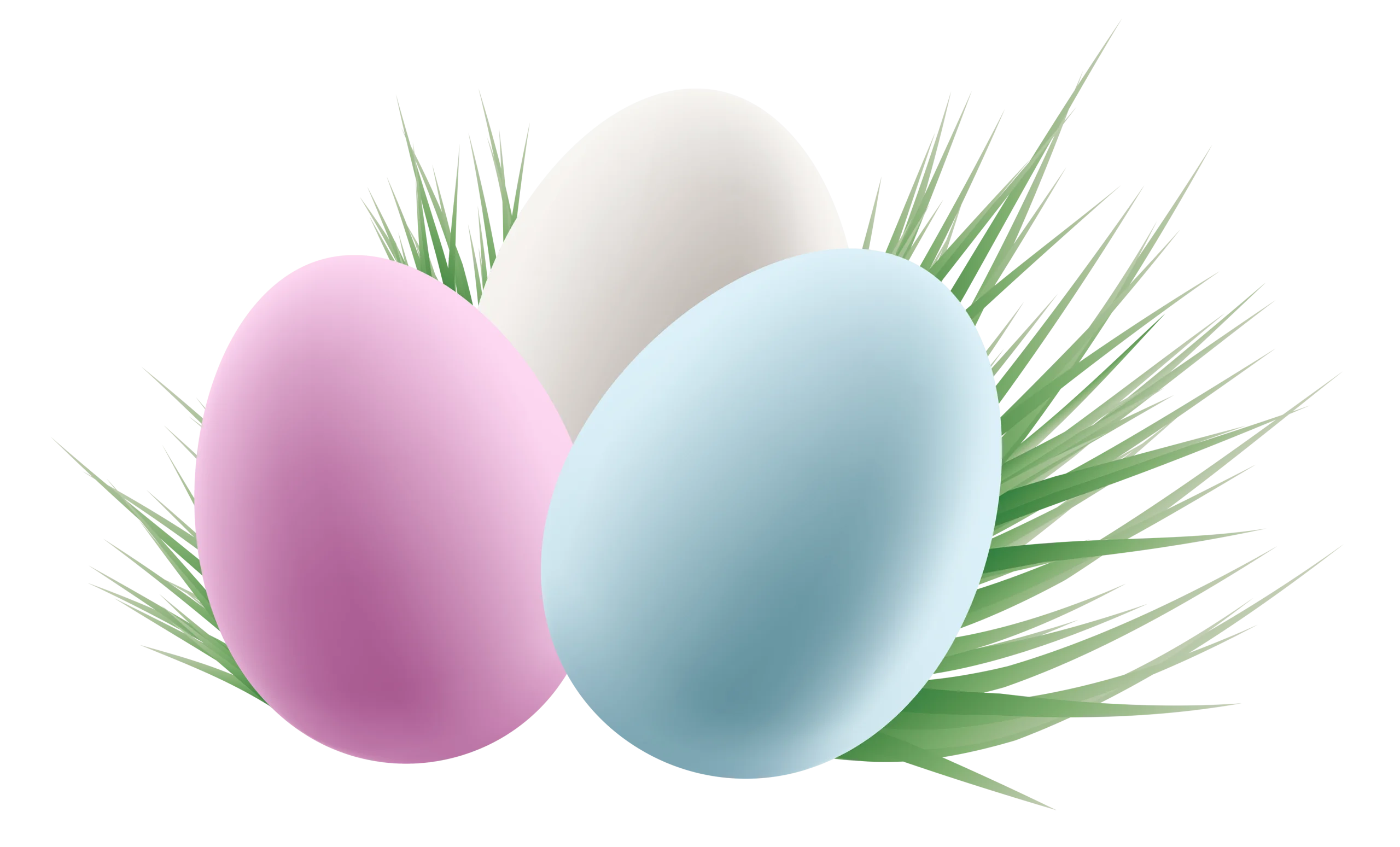 Pastel Easter Eggs Nestled in Soft Grass - Delicate Spring Clipart Design