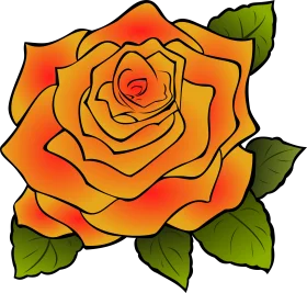Radiant Orange Rose Clipart: A Blossoming Floral Digital Illustration