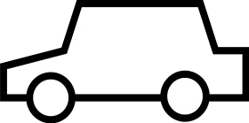 Simple Black and White Minimalist Car Side View Clipart Design