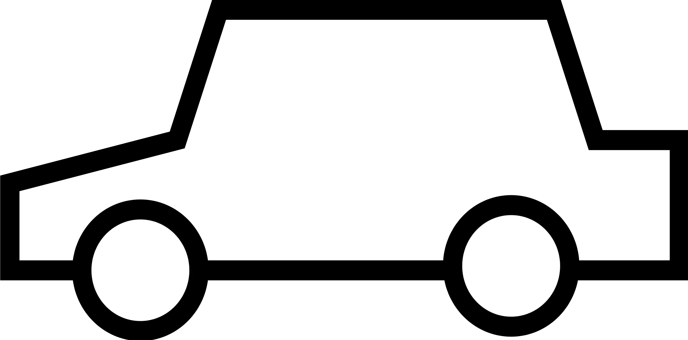 Simple Black and White Minimalist Car Side View Clipart Design