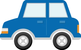 Simple Blue Cartoon Car Clipart - Minimalist Vehicle Graphic Design