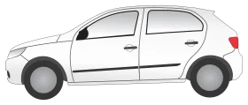 Simple Side View Monochrome Hatchback Car Clipart Illustration Design