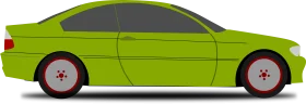 Sleek Green Sports Car Side View Simplified Automotive Clipart Design