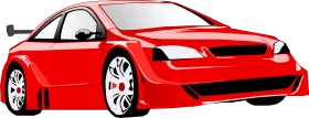 Sleek Red Sports Car Clipart - Dynamic Design with Sharp Aerodynamic Lines