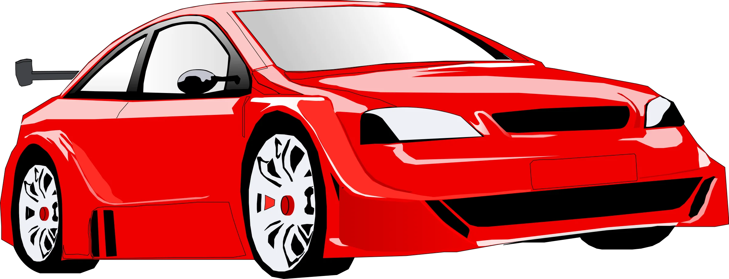 Sleek Red Sports Car Clipart - Dynamic Design with Sharp Aerodynamic Lines