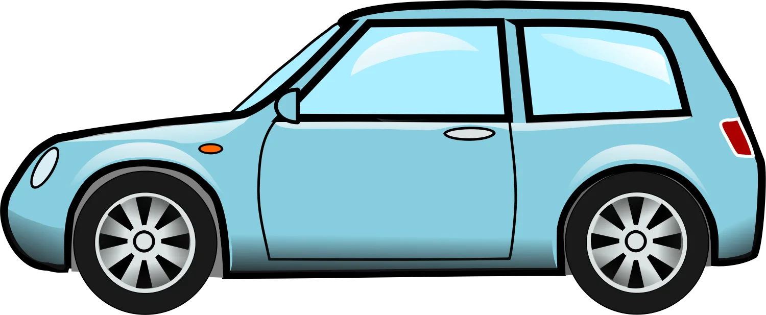 Sleek Sky-Blue Compact SUV Clipart Illustration with Modern Design