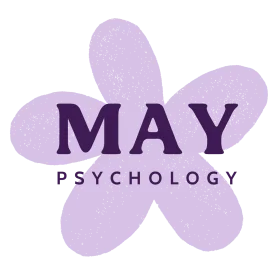 Soft Lavender Flower-Shaped May Psychology Clipart Logo Design